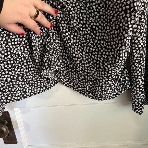 NWT H&M Floral Draped Blouse - Picture 6 of 8